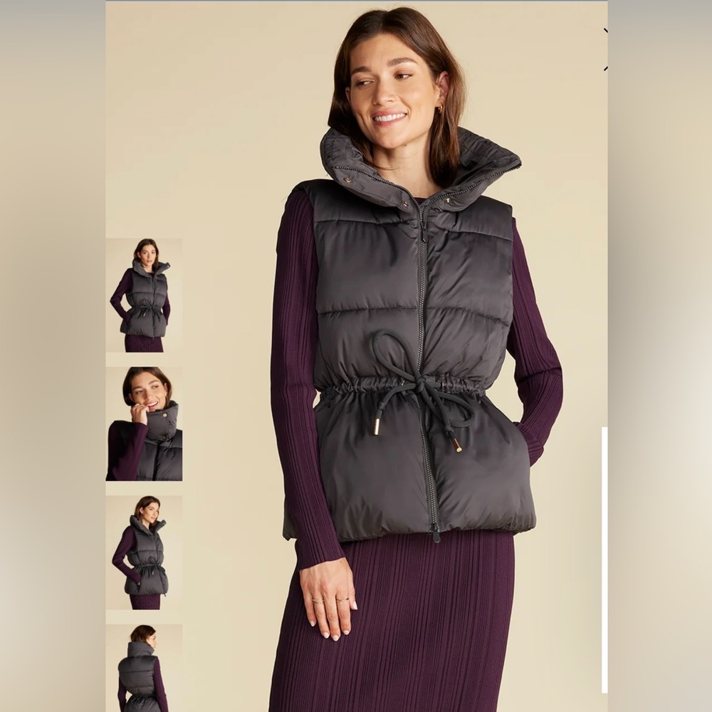 Save the Duck WOMEN'S VEST REN IN EDEL BLk-Med NWT, cinch waist, zip pockets NWT